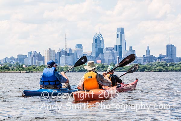 paddling toward Philadelphia