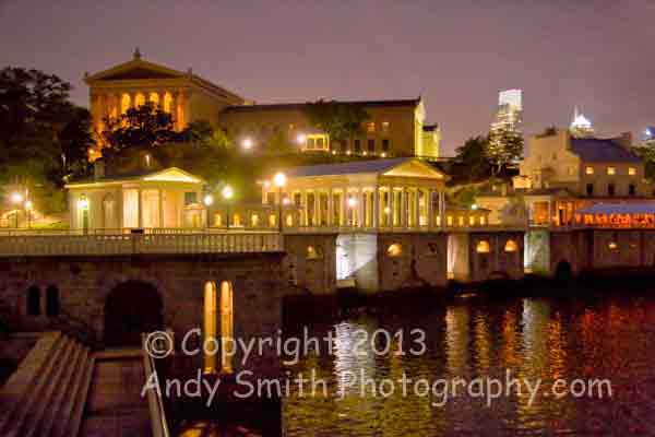 Philadelphia ARt Museum and Fairmont Waterworks at Night
